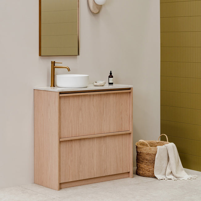 Lifestyle ADP Eli Ensuite 900mm Left Bowl Floor Standing Vanity ELIEAW0900WKLCS - The Blue Space