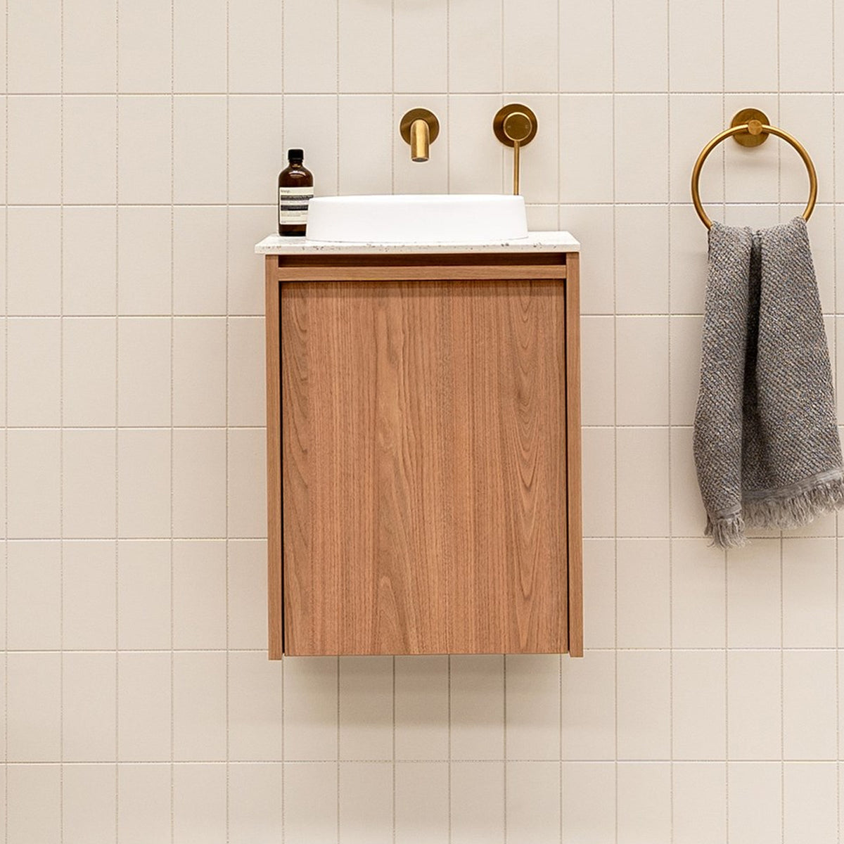 Lifestyle ADP Eli Mini 400mm Centre Bowl Wall Hung Vanity ELIMDS0400WHCDU - The Blue Space