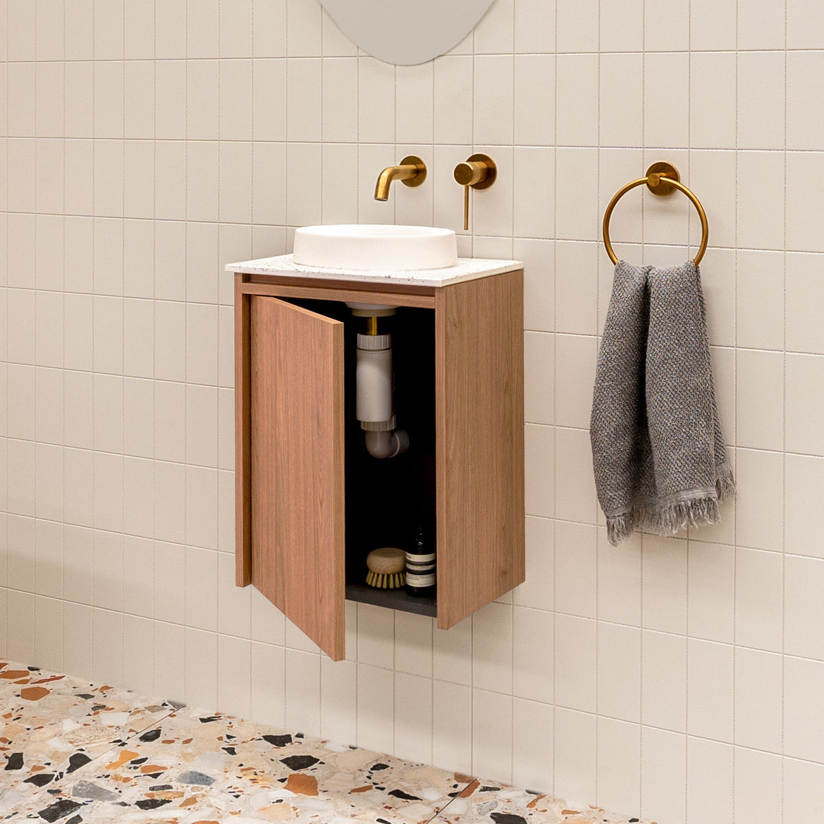 Lifestyle ADP Eli Mini 400mm Centre Bowl Wall Hung Vanity ELIMDS0400WHCDU - The Blue Space