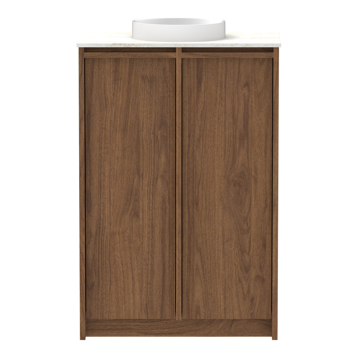Front ADP Eli Mini 600mm Centre Bowl Floor Standing Vanity ELIMDT0600WKCCP - The Blue Space