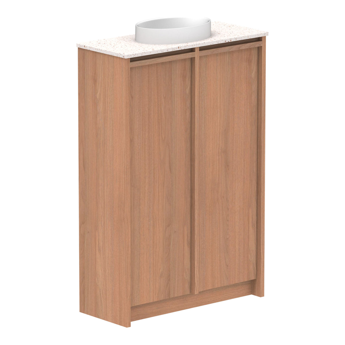 Tasmanian Oak ADP Eli Mini 600mm Centre Bowl Floor Standing Vanity ELIMDT0600WKCCS - The Blue Space