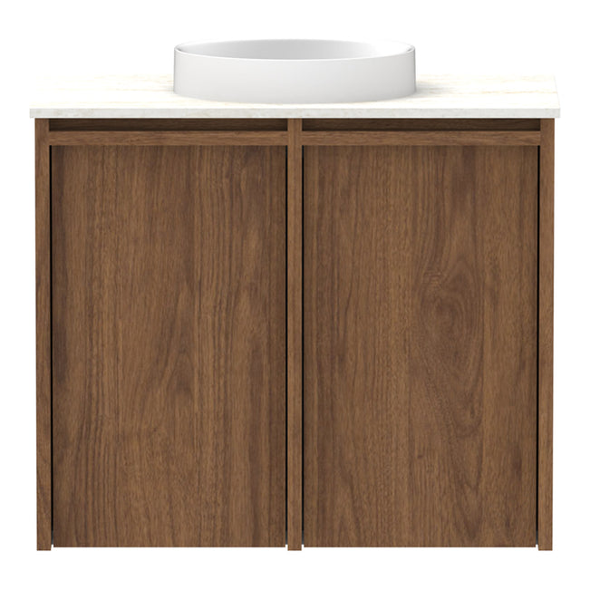 Front ADP Eli Mini 600mm Centre Bowl Wall Hung Vanity ELIMDS0600WHCDU - The Blue Space