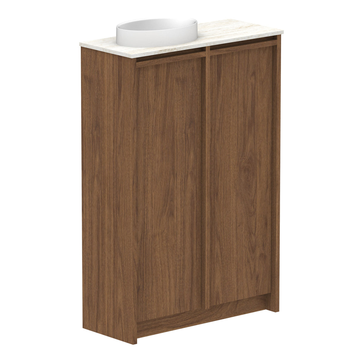 ADP Eli Mini 600mm Left Bowl Floor Standing Vanity ELIMDT0600WKLCP - The Blue Space