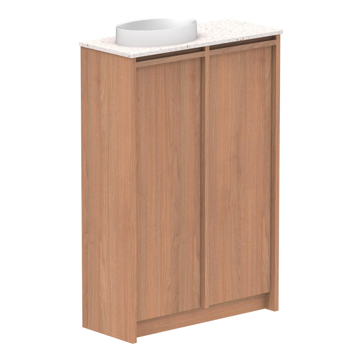 Tasmanian Oak ADP Eli Mini 600mm Left Bowl Floor Standing Vanity ELIMDT0600WKLCP - The Blue Space