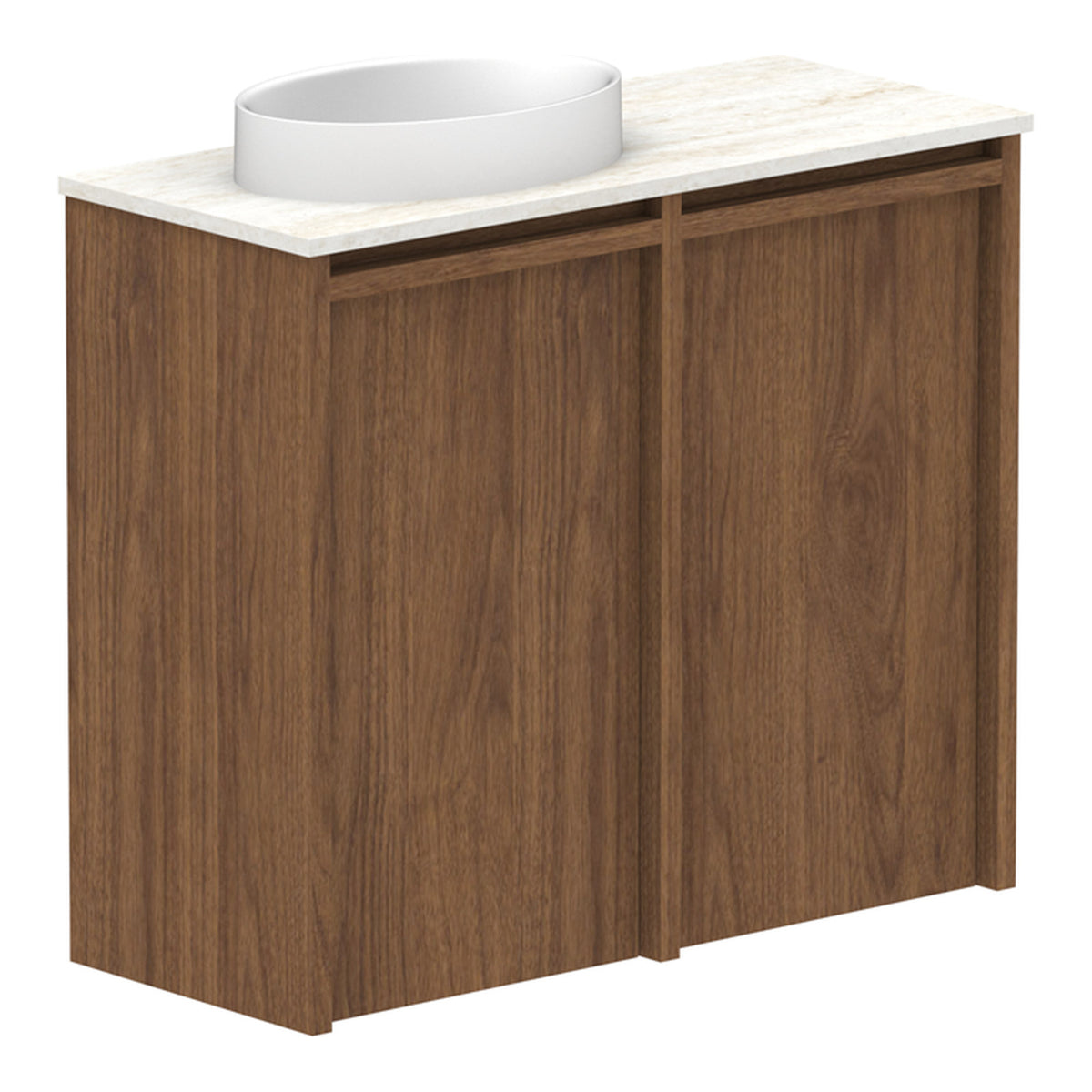 ADP Eli Mini 600mm Left Bowl Wall Hung Vanity ELIMDS0600WHLCP - The Blue Space
