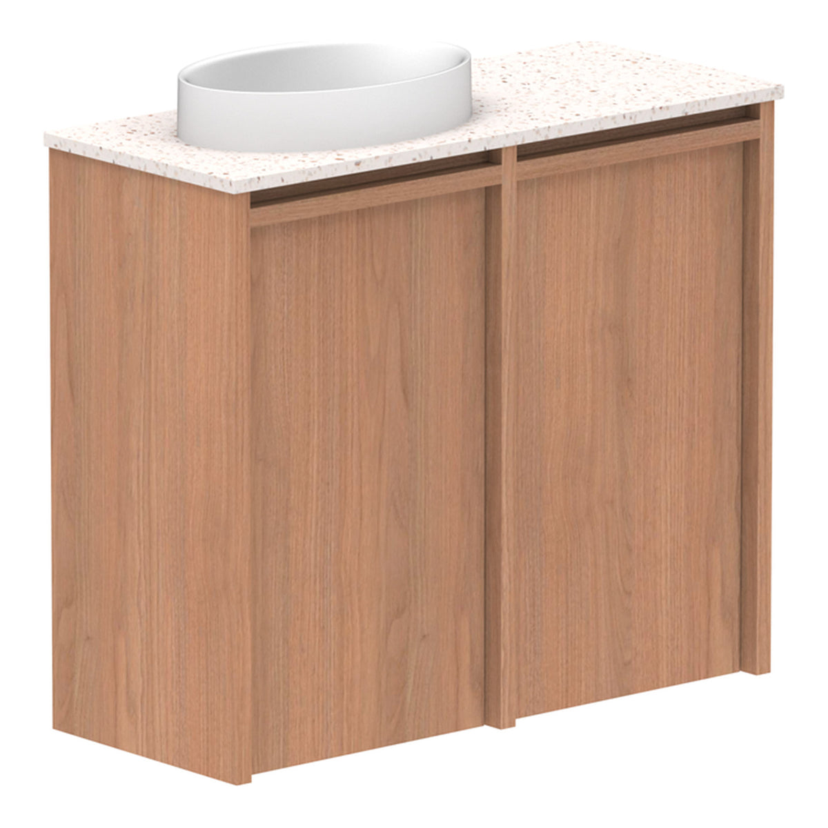 Tasmanian Oak ADP Eli Mini 600mm Left Bowl Wall Hung Vanity ELIMDS0600WHLCS - The Blue Space