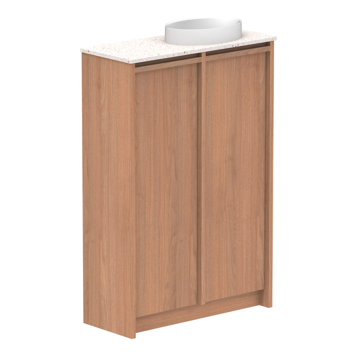 Tasmanian Oak ADP Eli Mini 600mm Right Bowl Floor Standing Vanity ELIMDT0600WKRCS - The Blue Space