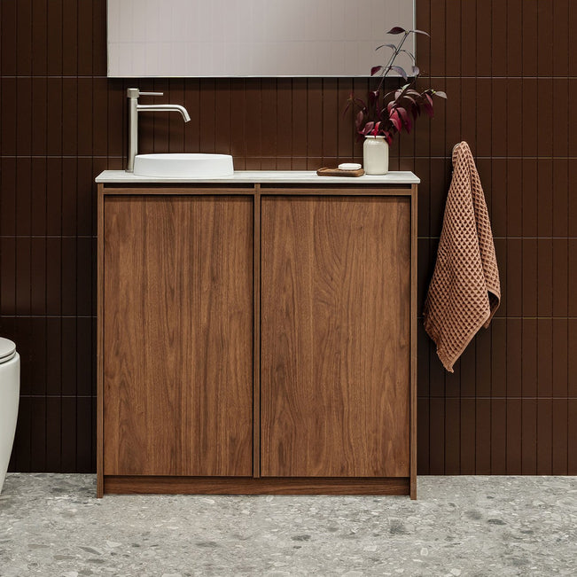 Lifestyle ADP Eli Mini 900mm Left Bowl Floor Standing Vanity ELIMDT0900WKLDU - The Blue Space