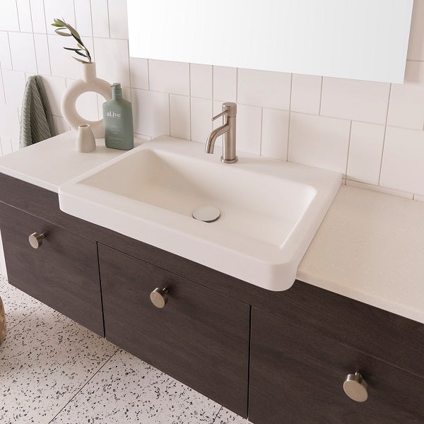 ADP Integrity Semi Recessed basin in Matte White - The Blue Space