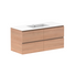 Glacier Full Depth All Drawer Twin 1200mm Wall Hung Centre Bowl in Cast Marble Moulded Top | The Blue Space