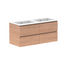 Glacier Full Depth All Drawer Twin 1200mm Wall Hung Double Bowl in Cast Marble Moulded Top | The Blue Space