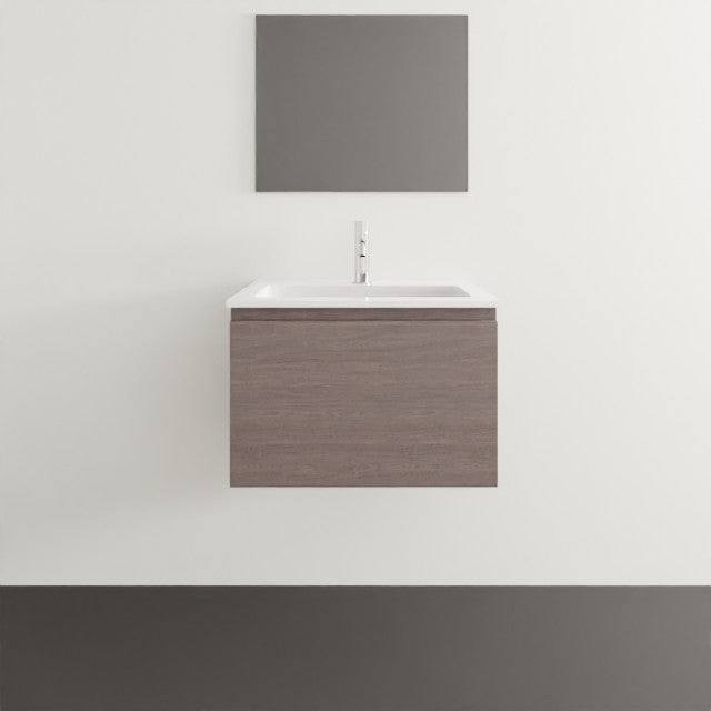 ADP Glacier Ensuite Pro All Drawer Slim Wall Hung Vanity with Cast Marble Top - 600mm Centre Bowl GLPEAS0600WHCCM | The Blue Space