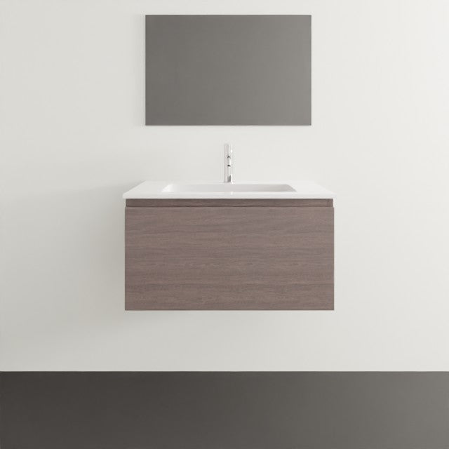 ADP Glacier Ensuite Pro All Drawer Slim Wall Hung Vanity with Cast Marble Top - 750mm Centre Bowl GLPEAS0750WHCCM | The Blue Space