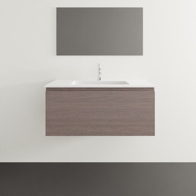 ADP Glacier Ensuite Pro All Drawer Slim Wall Hung Vanity with Cast Marble Top - 900mm Centre Bowl GLPEAS0900WHCCM | The Blue Space