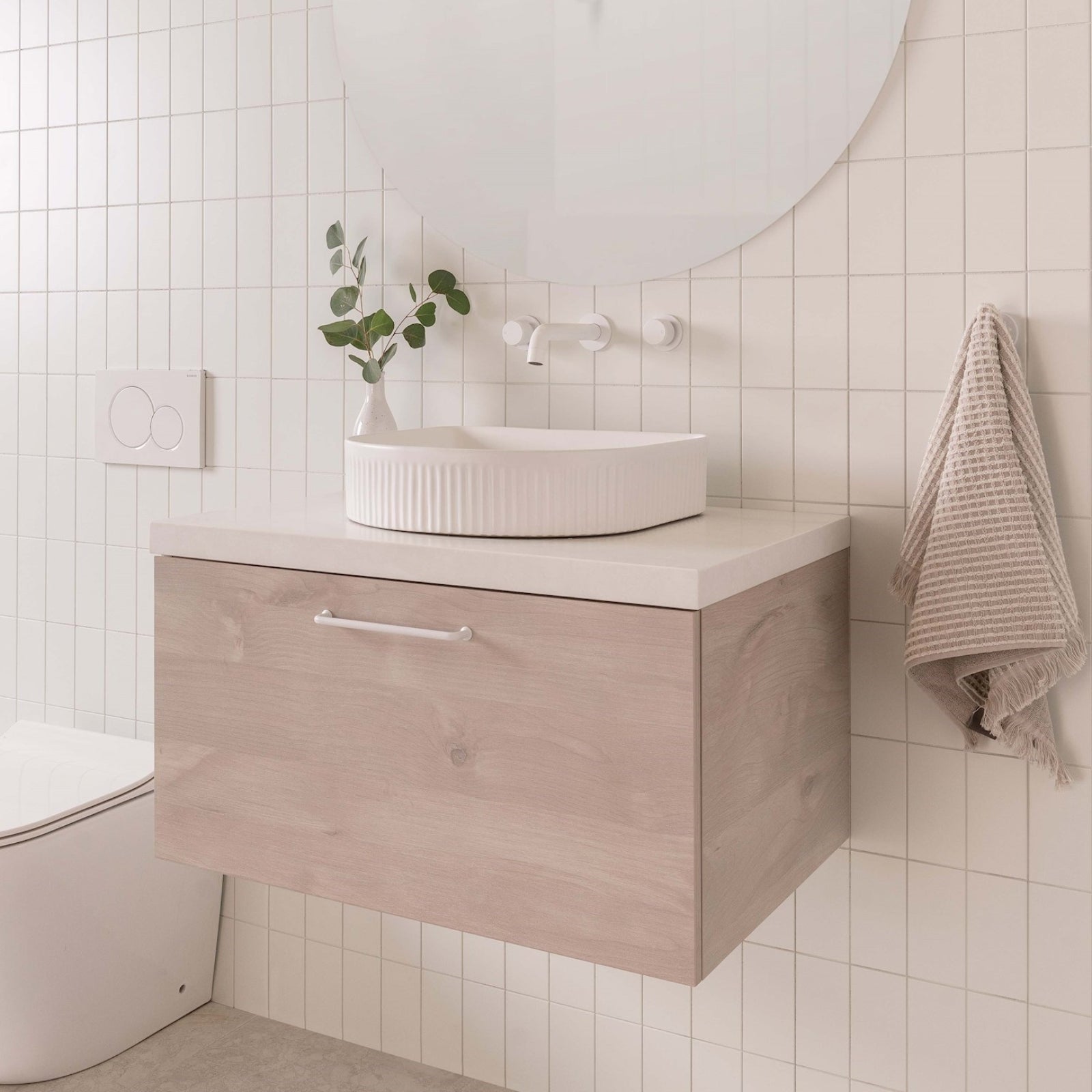 Lifestyle 1 ADP Glacier Lite All Drawer Slim Vanity with Solid Surface Top GLLFAS0750WHCCP - The Blue Space