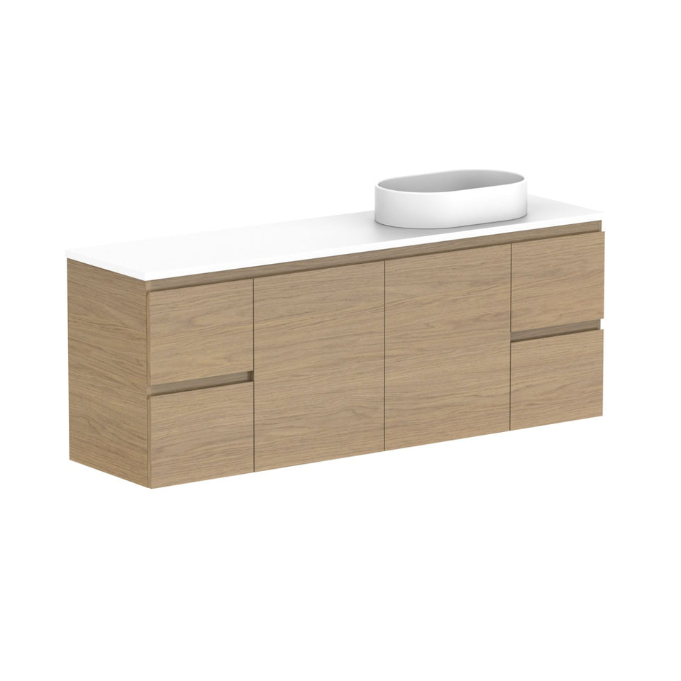 ADP Glacier Lite Ensuite Door and Drawer Twin Vanity with Cherry Pie Top
