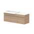 ADP Glacier Pro Semi Recessed Door and Drawer Slim Vanity with Solid Surface Top