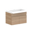 ADP Glacier Pro Semi Recessed Door and Drawer Slim Vanity with Solid Surface Top