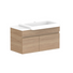 ADP Glacier Pro Semi Recessed Door and Drawer Slim Vanity with Solid Surface Top