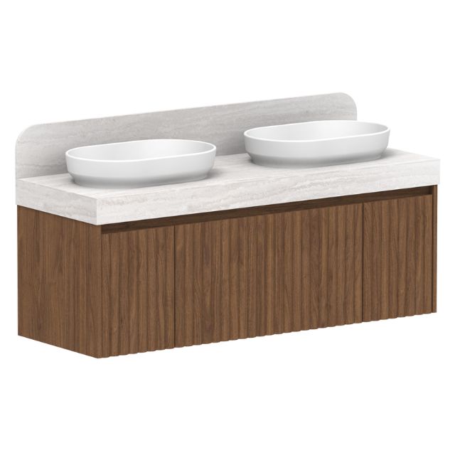 ADP Harper Wall Hung Vanity with Durasein Benchtop - 1435mm Double Bowl HARFAS1435WHDDU | The Blue Space