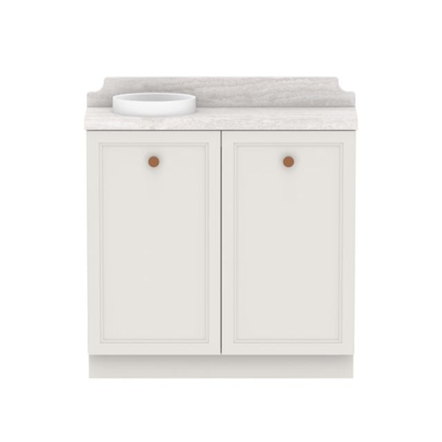 ADP Mabel Mini Freestanding Vanity with Cherry Pie Benchtop - 900mm Left Bowl MABMDT0900WKLCP | The Blue Space