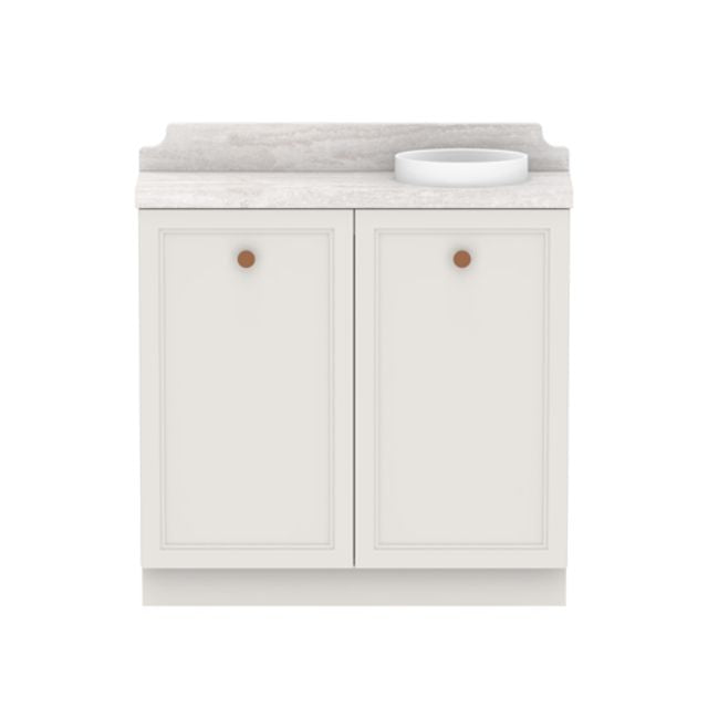 ADP Mabel Mini Freestanding Vanity with Cherry Pie Benchtop - 900mm Right Bowl MABMDT0900WKRCP | The Blue Space