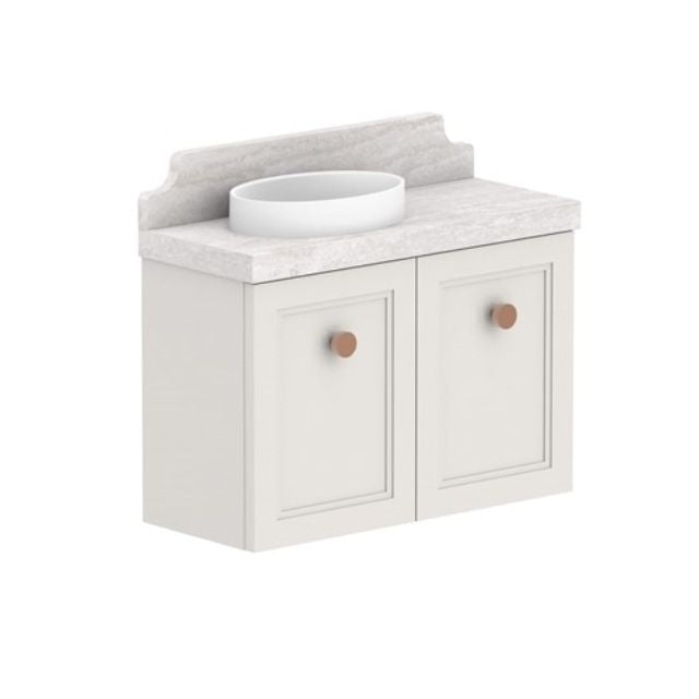 ADP Mabel Mini Wall Hung Vanity with Durasein Benchtop - 600mm Left Bowl MABMDS0600WHLDU | The Blue Space