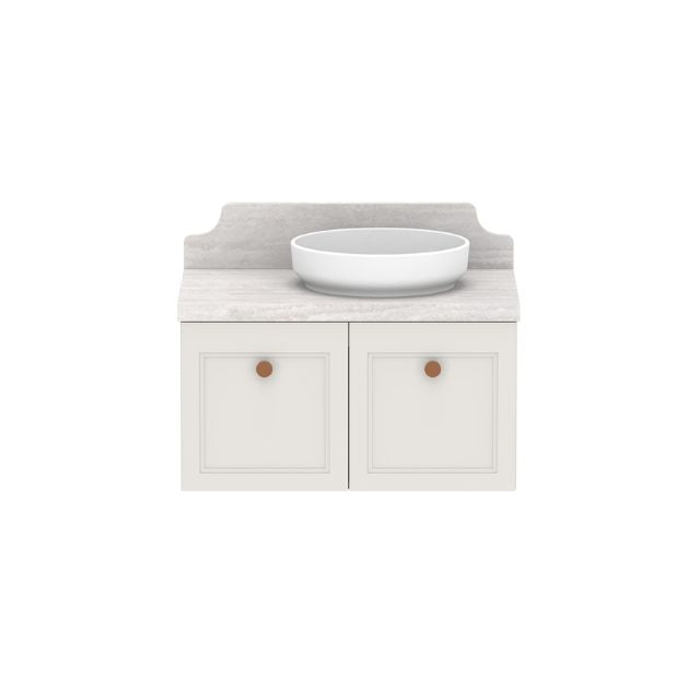ADP Mabel Wall Hung Vanity With Cherry Pie Premium Solid Surface Benchtop - 750mm Right Offset Basin MABFCS0750WHRCP | The Blue Space