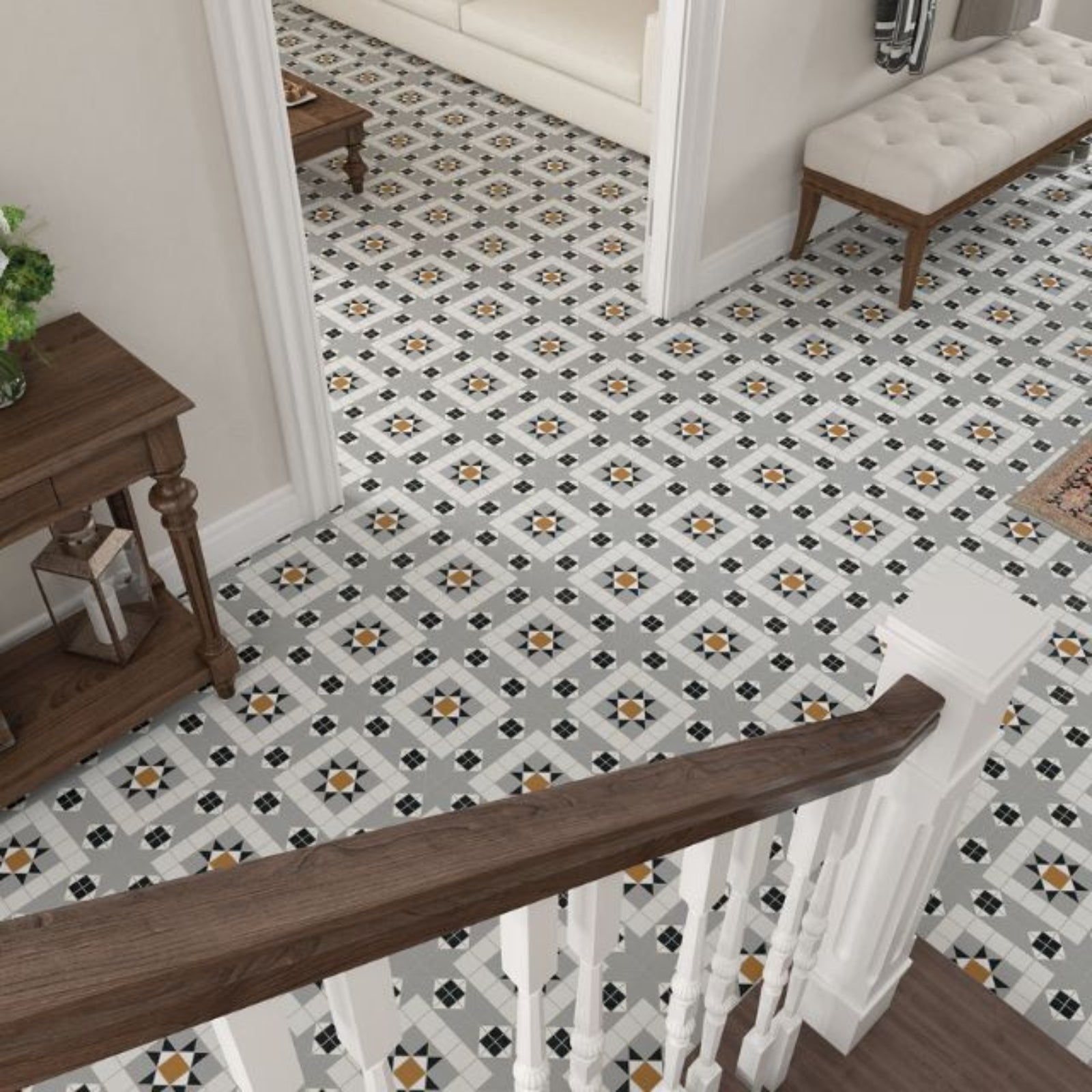 Lifestyle Alicante Derby Matt Cushioned Edge Porcelain Tile 316x316mm 3FEDKEM - The Blue Space