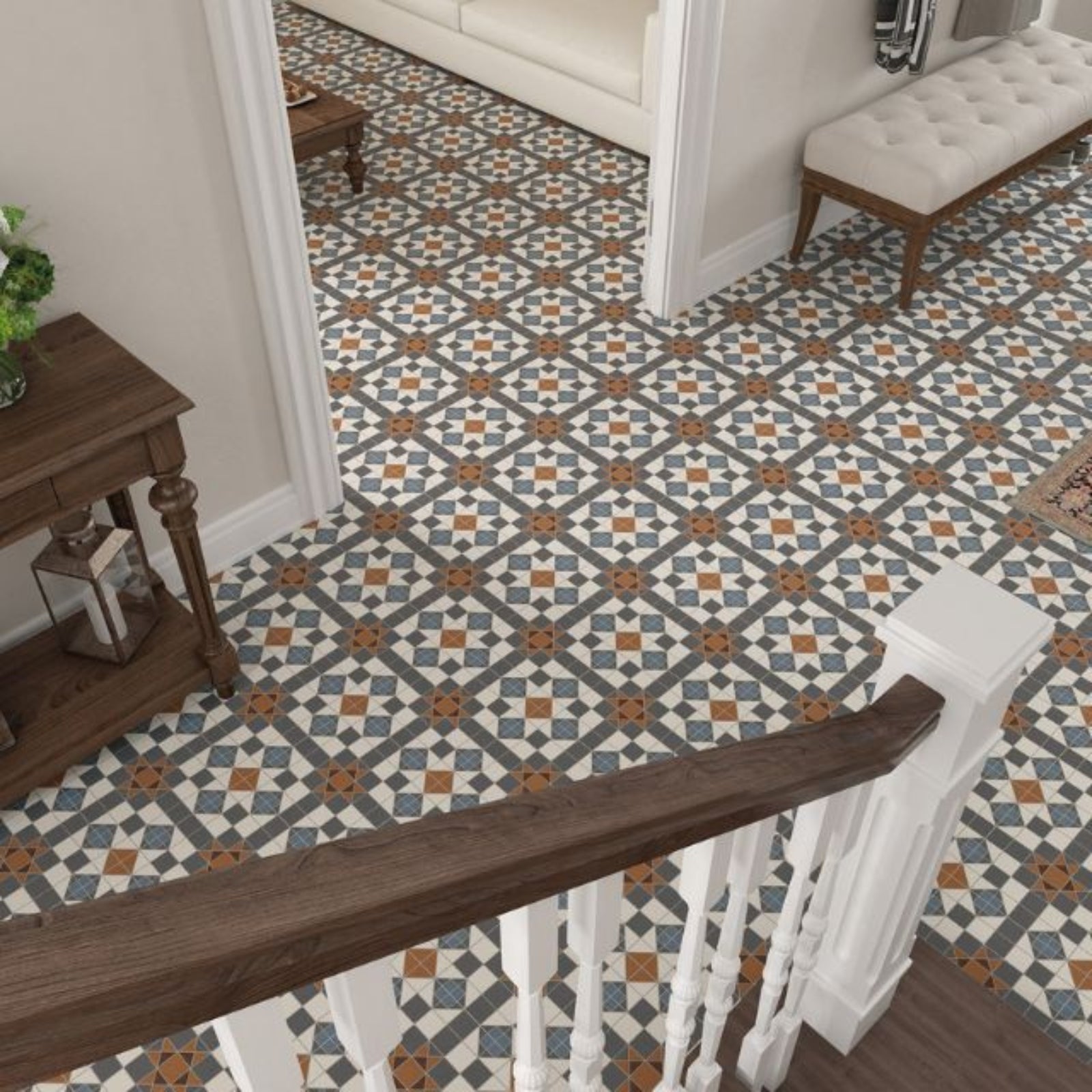 Lifestyle Alicante Heathcote Matt Cushioned Edge Porcelain Tile 316x316mm 3FEDCAM - The Blue Space