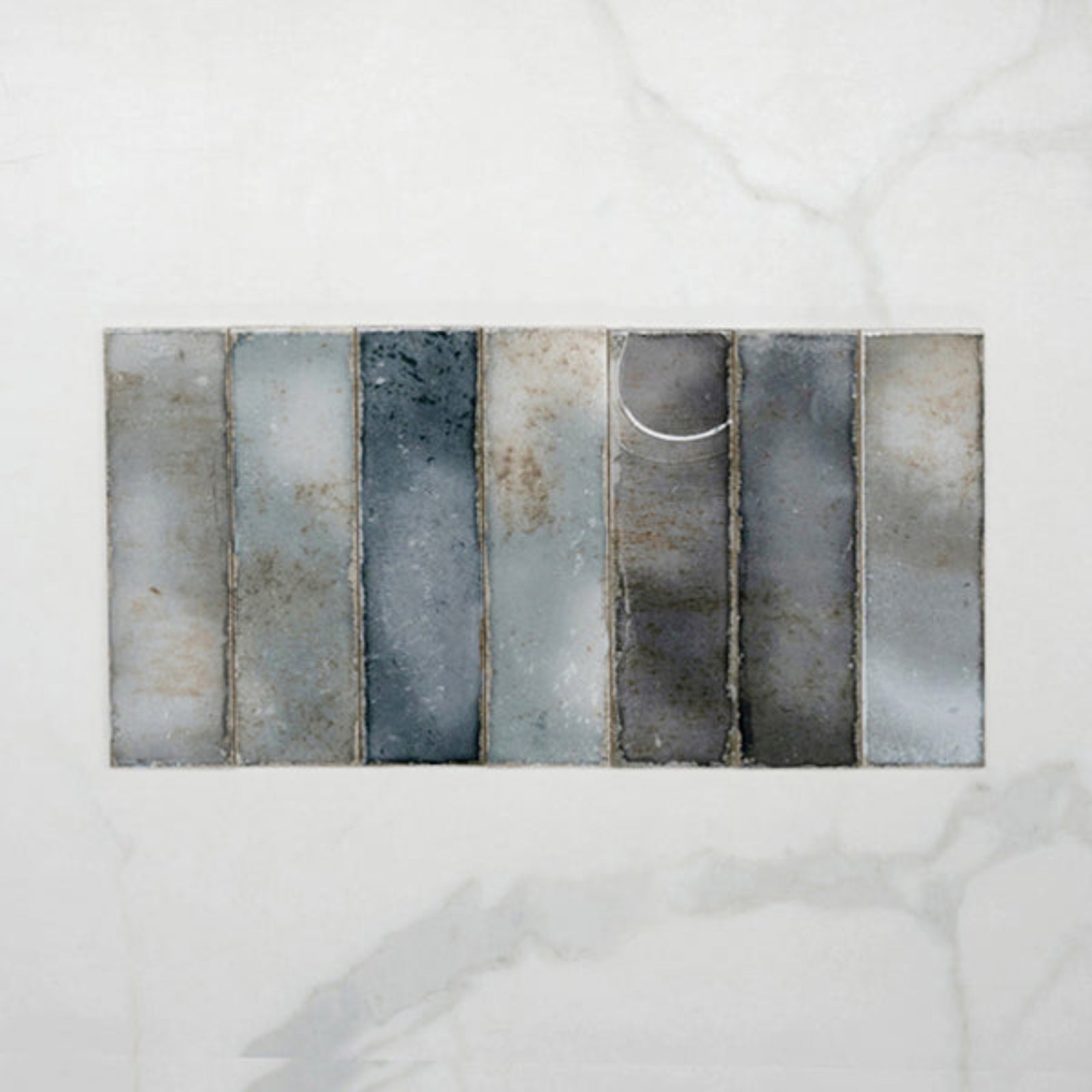 Faces Anthracite Grey Leon Spanish Subway Tile Gloss 69 x 240mm Ceramic  - The Blue Space