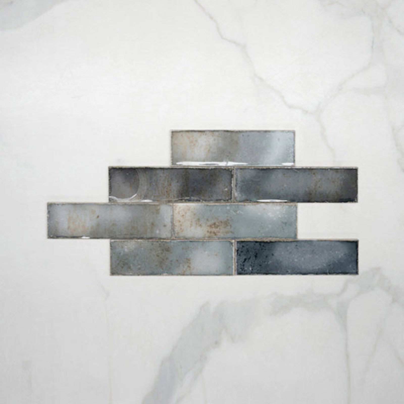 No Hand Anthracite Grey Leon Spanish Subway Tile Gloss 69 x 240mm Ceramic  - The Blue Space