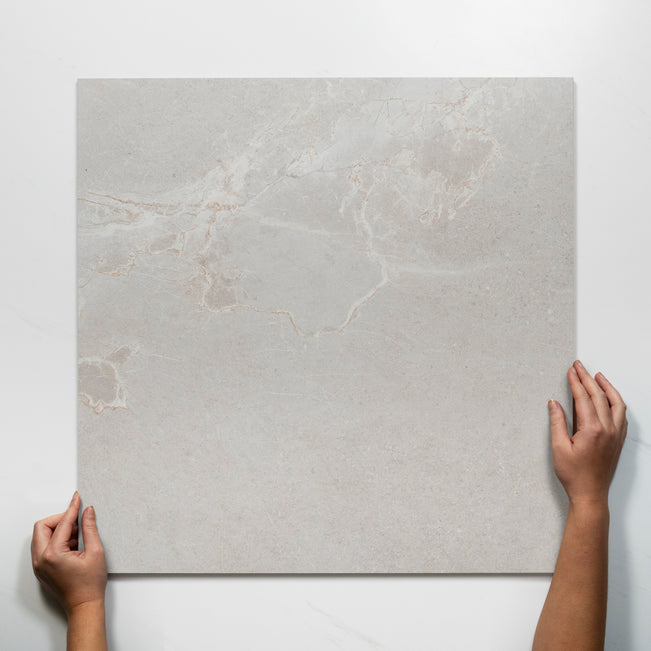 Single With Hand Auralis Off White P5 External Porcelain Tile 600 x 600mm 6ARDSVX - The Blue Space