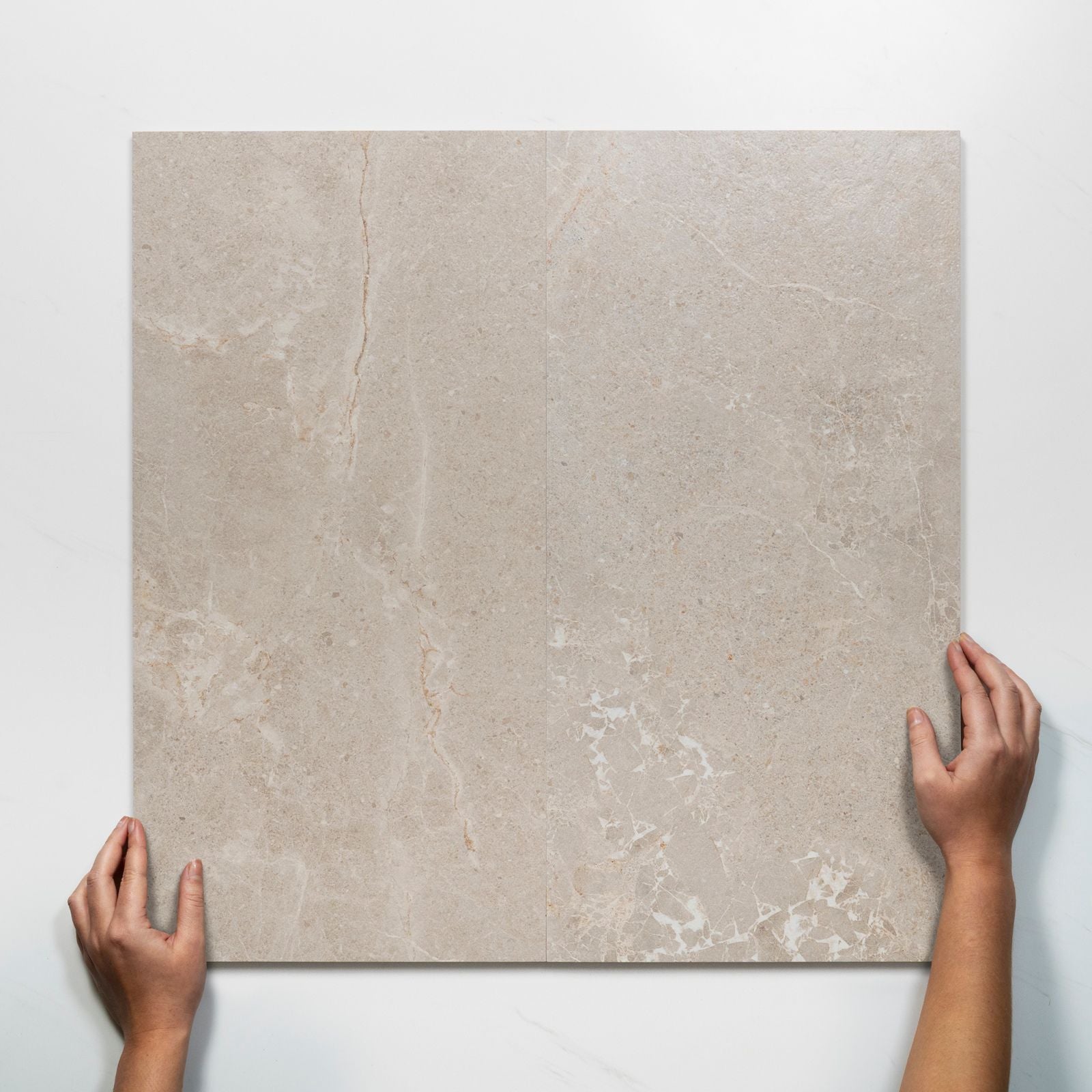 Double WIth Hand Auralis Taupe Honed Porcelain Tile 300 x 600mm 36ARDGEH - The Blue Space