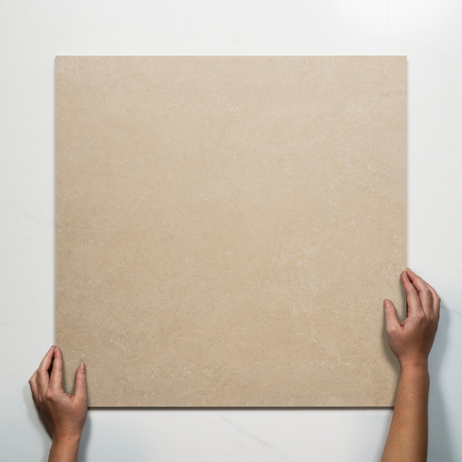 Single With Hand Avedon Beige Limestone Look Porcelain Tile P3 600×600mm PROBEI4 - The Blue Space