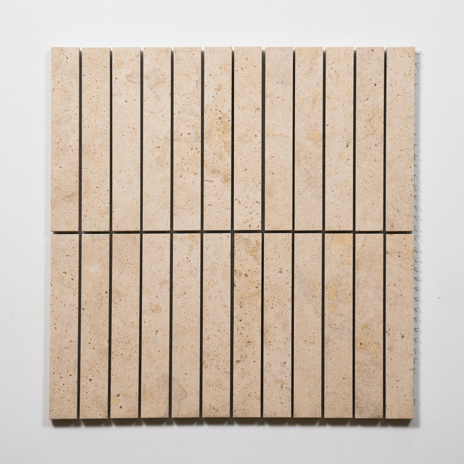 No Hand Avorio Cream Travertine Look Matte Porcelain Kit Kat Mosaic Tile CLAIVTGMOS - The Blue Space