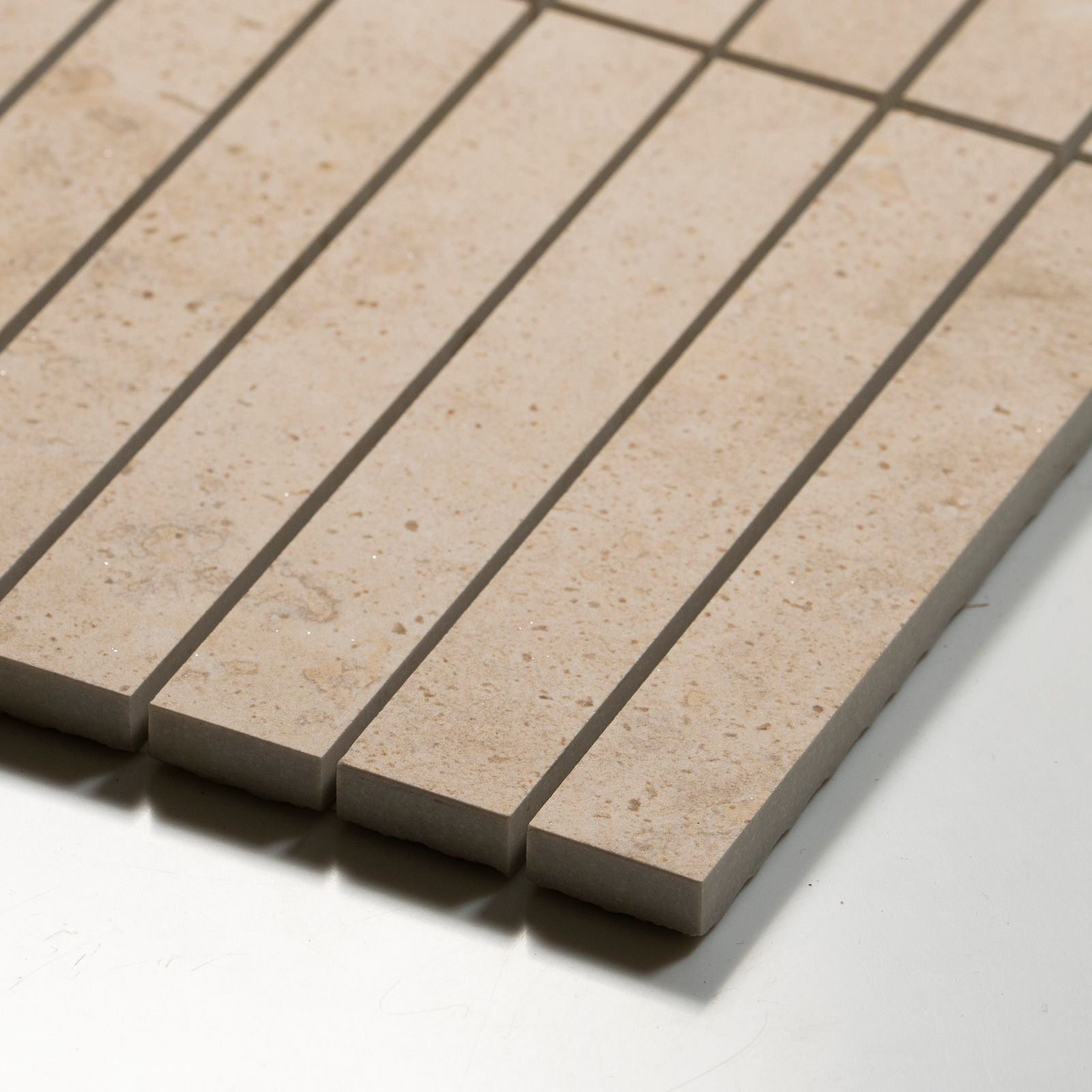 Oblique Avorio Cream Travertine Look Matte Porcelain Kit Kat Mosaic Tile CLAIVTGMOS - The Blue Space