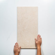 With Hand Avorio Cream Travertine Look Matte Porcelain Tile 300 x 600mm CLAIVTG1 - The Blue Space