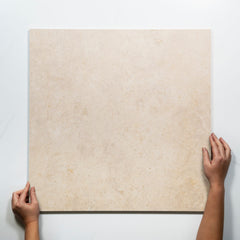 Avorio Cream Travertine Look Matte Porcelain Tile 600 x 600mm