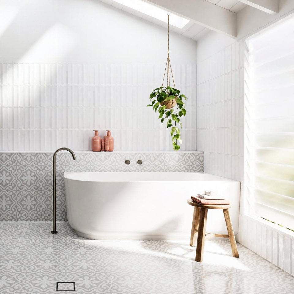 Bao Elegant 1500mm Back to Corner Bath - Matte White