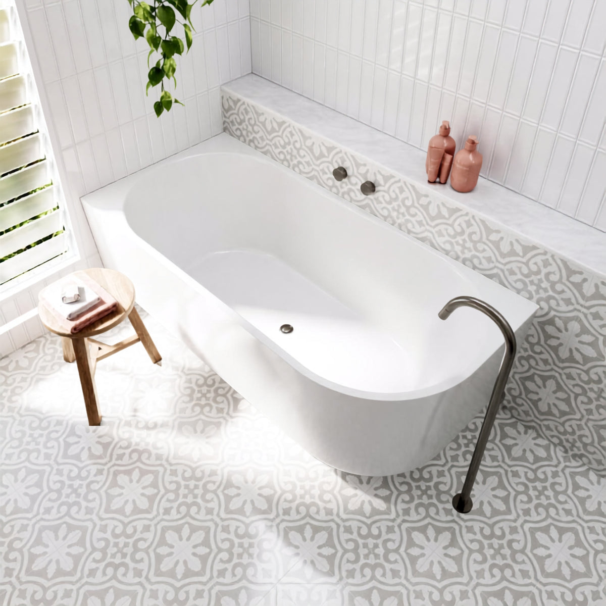 Bao Elegant 1500mm Back to Corner Bath BAO200215L - The Blue Space