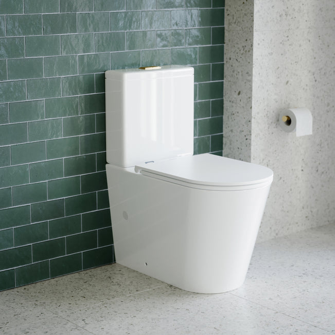 Lifestyle 1 Bao Elegant Raised Height Rimless Back to Wall Toilet Suite BAOBTW10 - The Blue Space