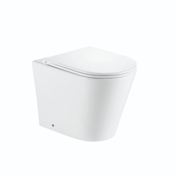 Bao Elegant Rimless Wall Faced Toilet Pan, Seat, Connector - Matte White BAOWFP10MWUC - The Blue Space