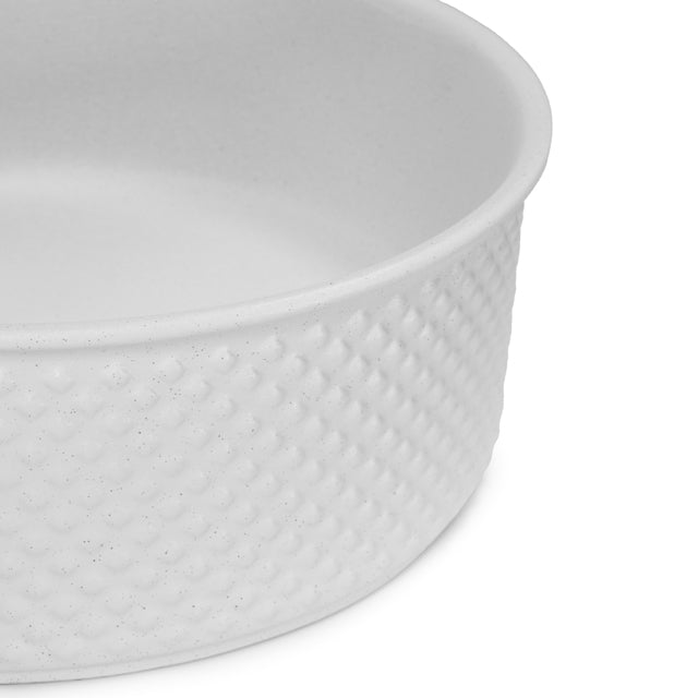Bao Round 380mm Above Counter Diamond Embossed Basin - Matte White Textured