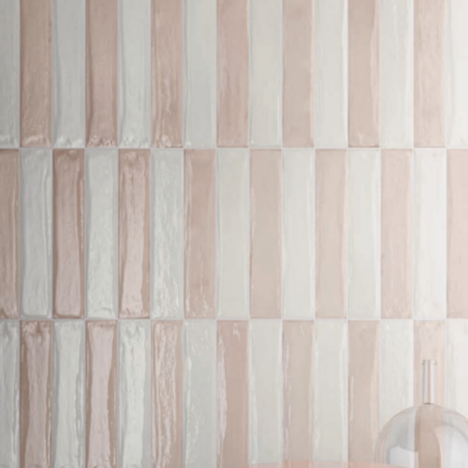 Bianco Theo Subway Tile 75 x 400mm Italian Porcelain