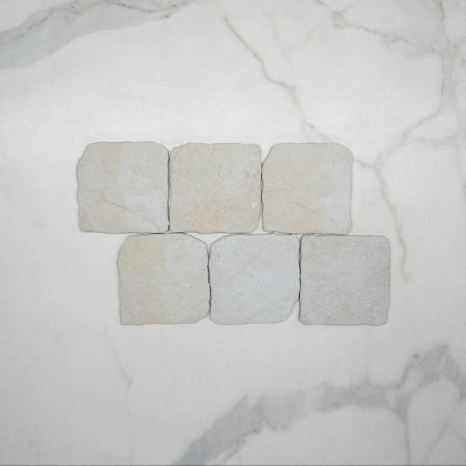 Pattern No Hand Bone Settlers Cobble Stone 150 x 150mm Porcelain  - The Blue Space