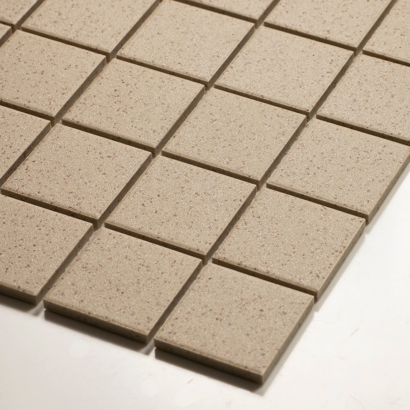 Oblique Briq Flecked Linen Unglazed Porcelain Mosaic Tile 48×48mm MOSOASPUNG48 - The Blue Space
