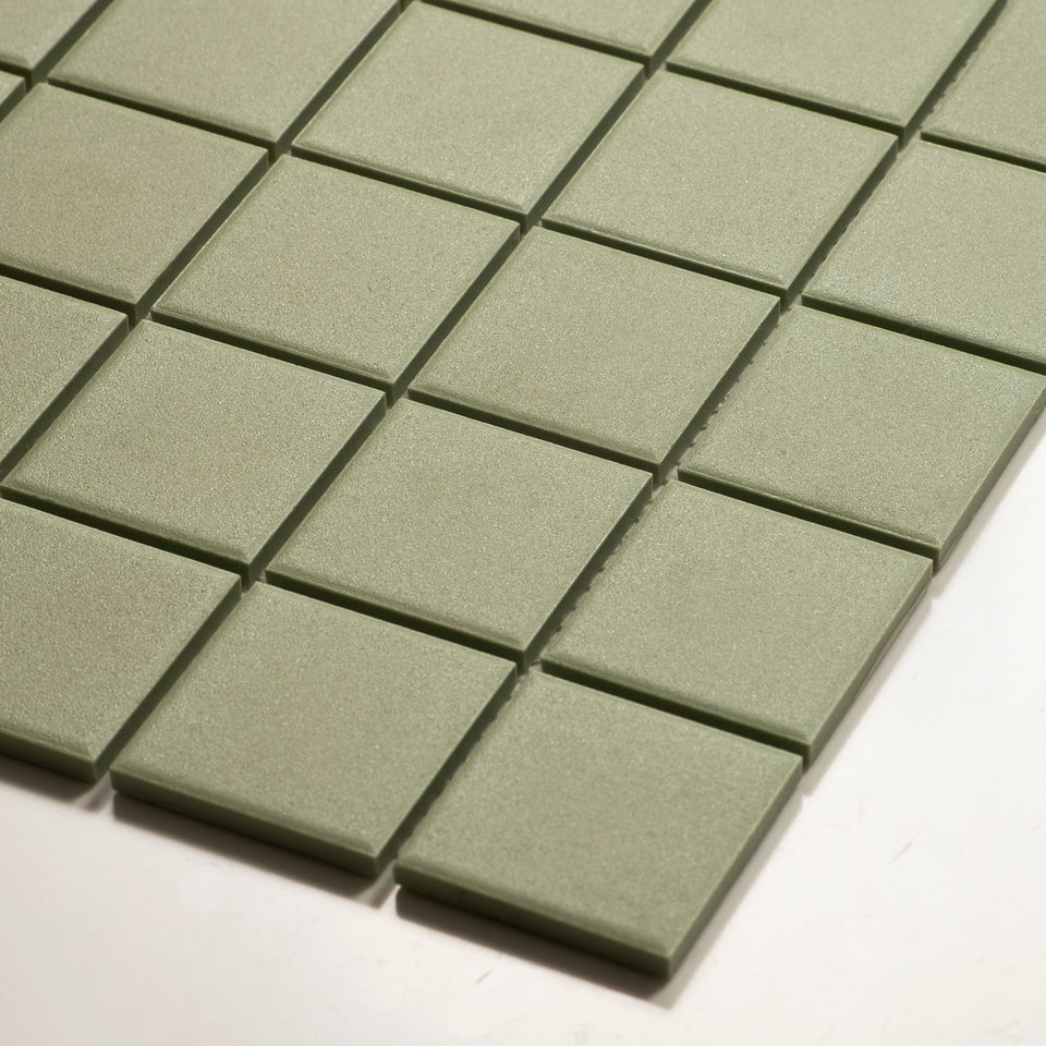 Briq Sage Unglazed Porcelain Mosaic Tile 48×48mm
