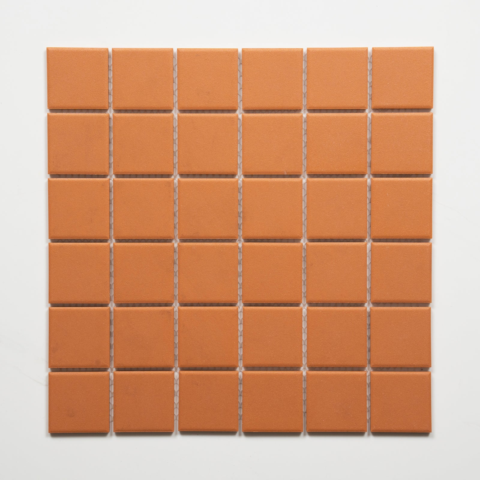 Single No Hand Briq Terracotta Unglazed Porcelain Mosaic Tile 48×48mm MOSPEUNG48 - The Blue Space