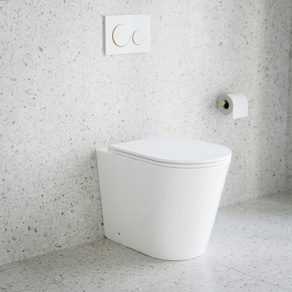 Build Your In-Wall Toilet: Bao Elegant Wall Faced Toilet Pan Gloss White with Cistern Options